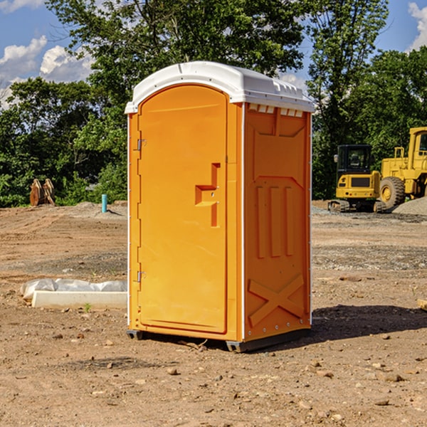 how often are the portable restrooms cleaned and serviced during a rental period in Brocton